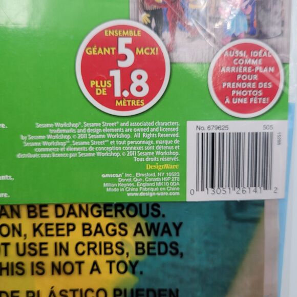 Sesame Street Birthday Scene Setter Wall Decorating 5pc Photo Background Kit NEW - Picture 6 of 7